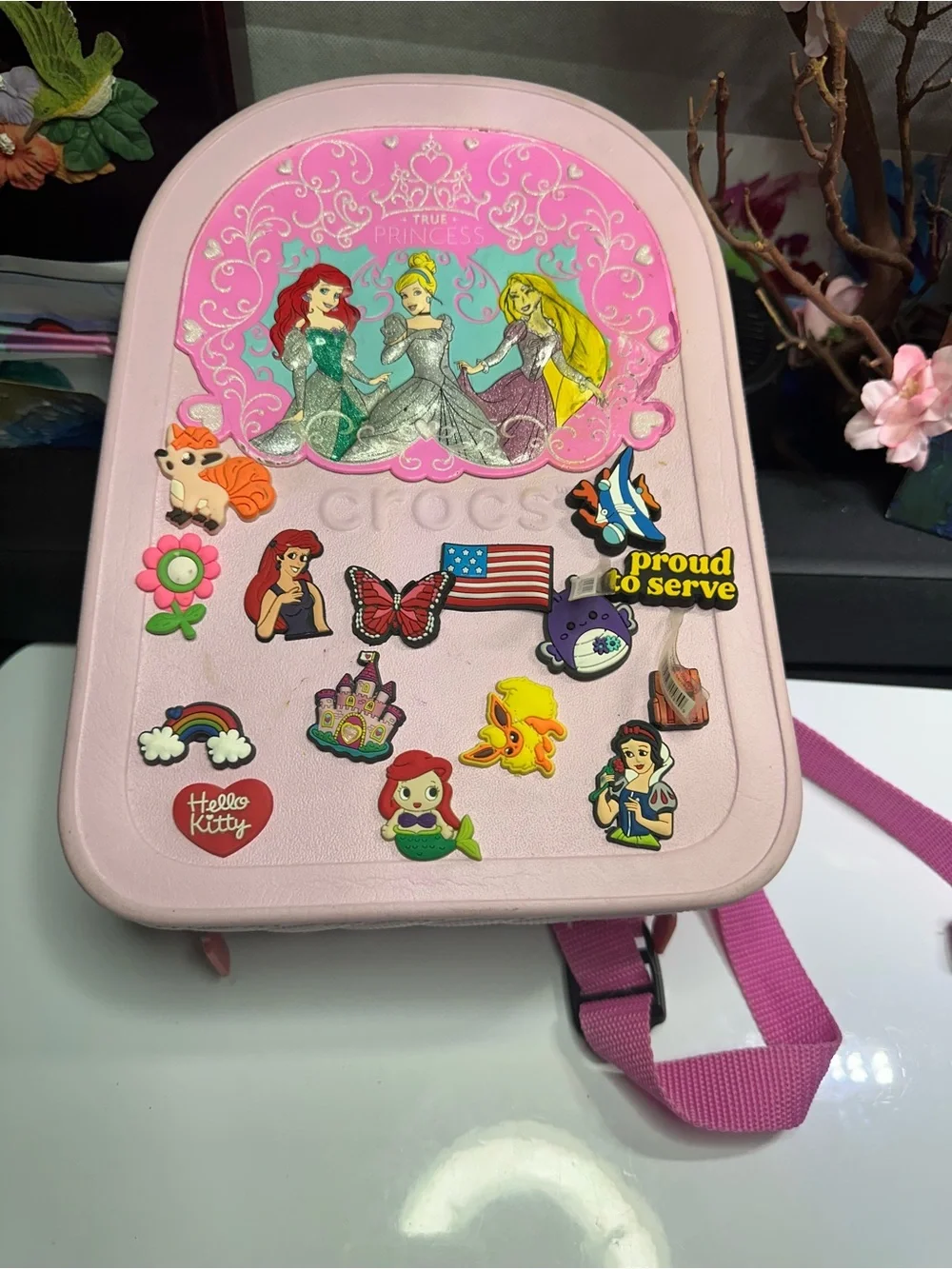 CROCS Pink Disney Princess Crocs Backpack with Jibbitz Charms